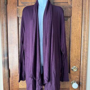 Athleta Burgundy Open Cardigan w/Pockets X-Large